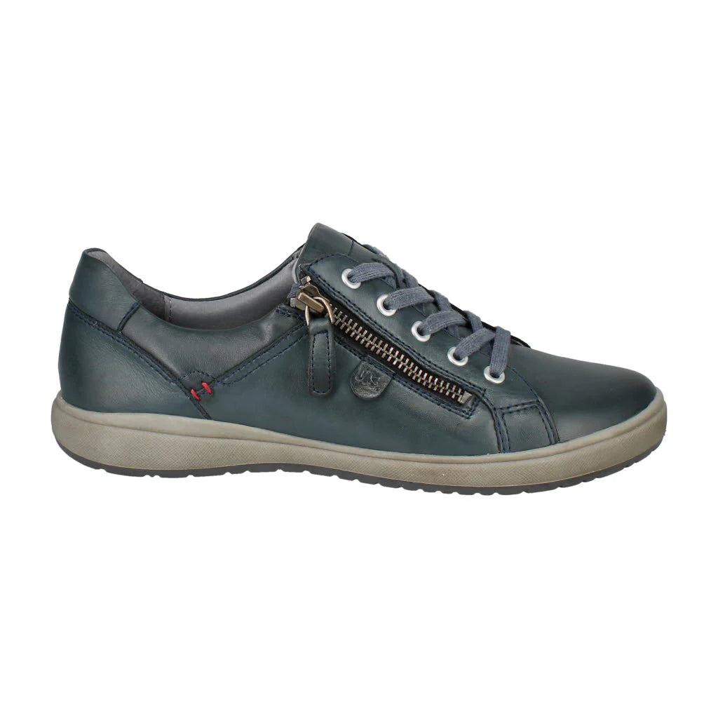 Blue leather trainers womens top