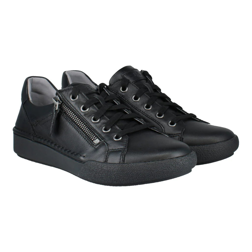 Josef Seibel Women's Claire 13 Casual Leather Trainers Black Black