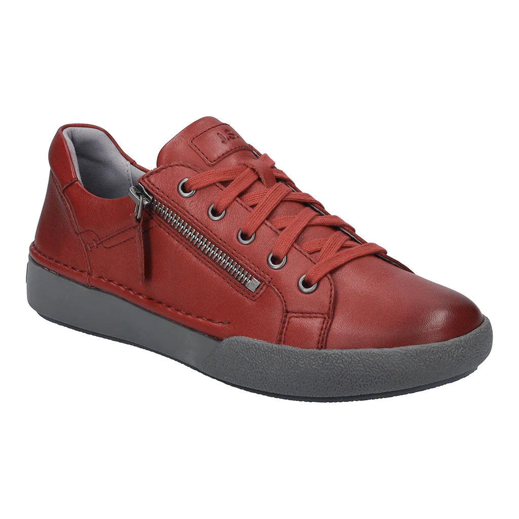 Josef Seibel Women's Claire 13 Casual Leather Trainers Hibiscus Red