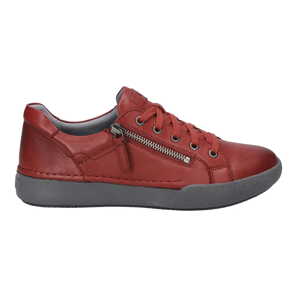 Josef Seibel Women's Claire 13 Casual Leather Trainers Hibiscus Red