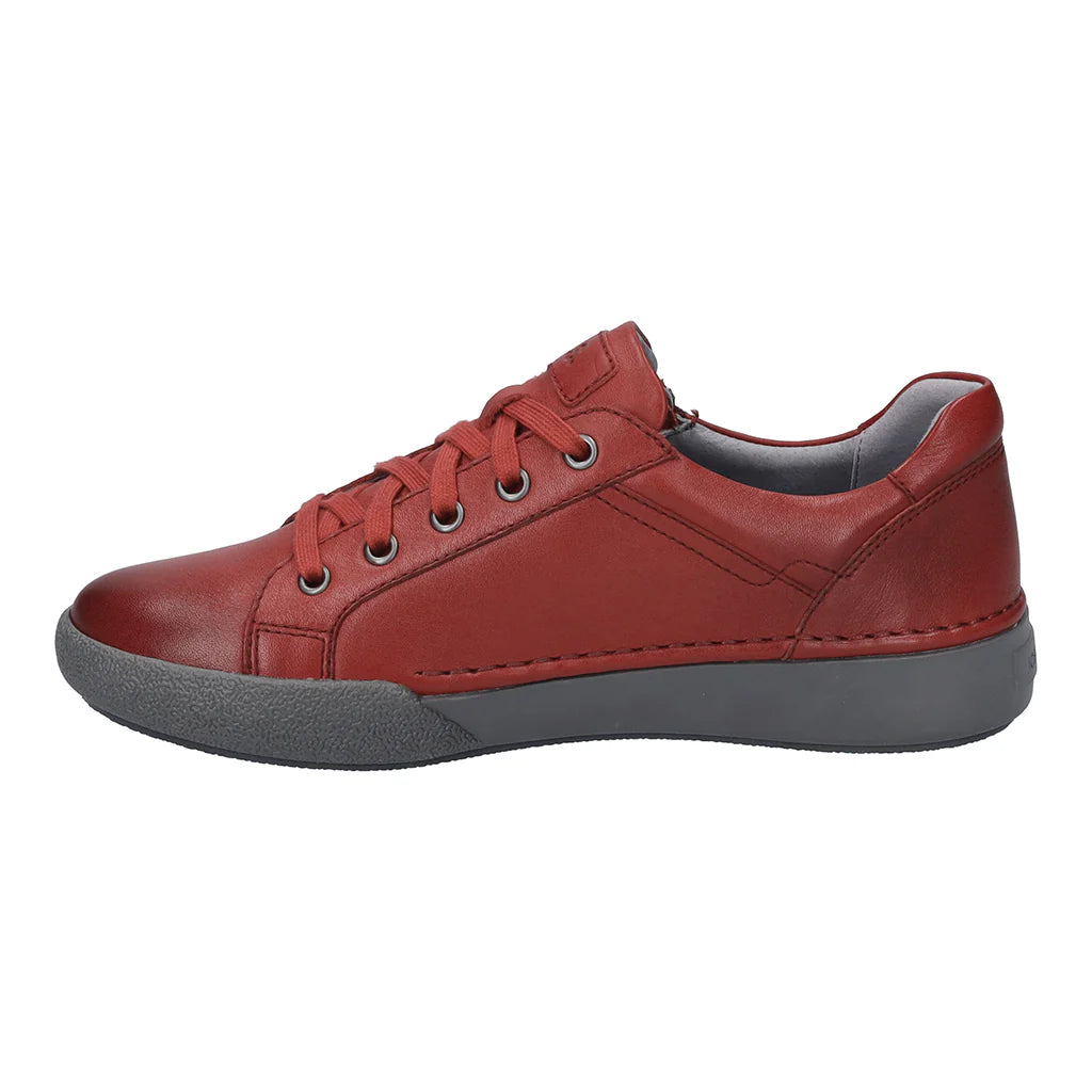 Josef Seibel Women's Claire 13 Casual Leather Trainers Hibiscus Red