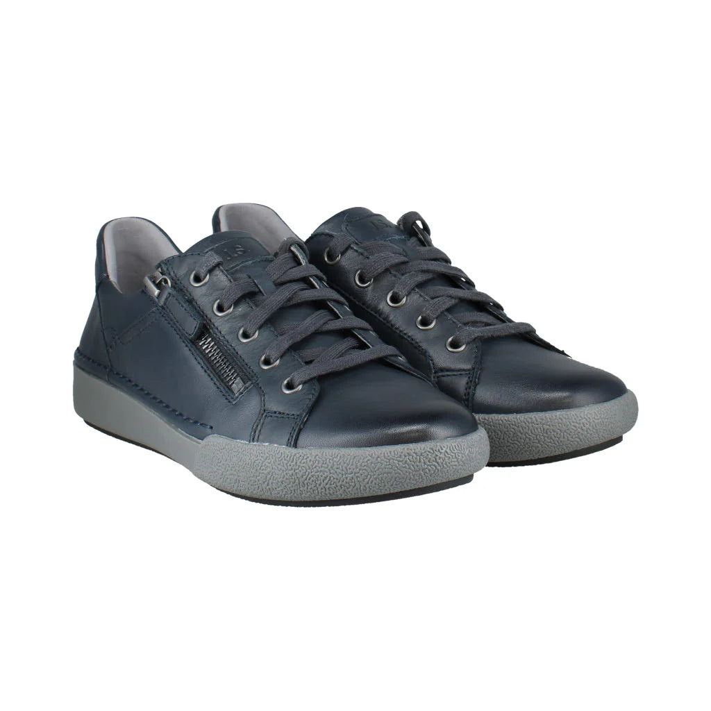 Josef Seibel Women's Claire 13 Casual Leather Trainers Indigo Blue