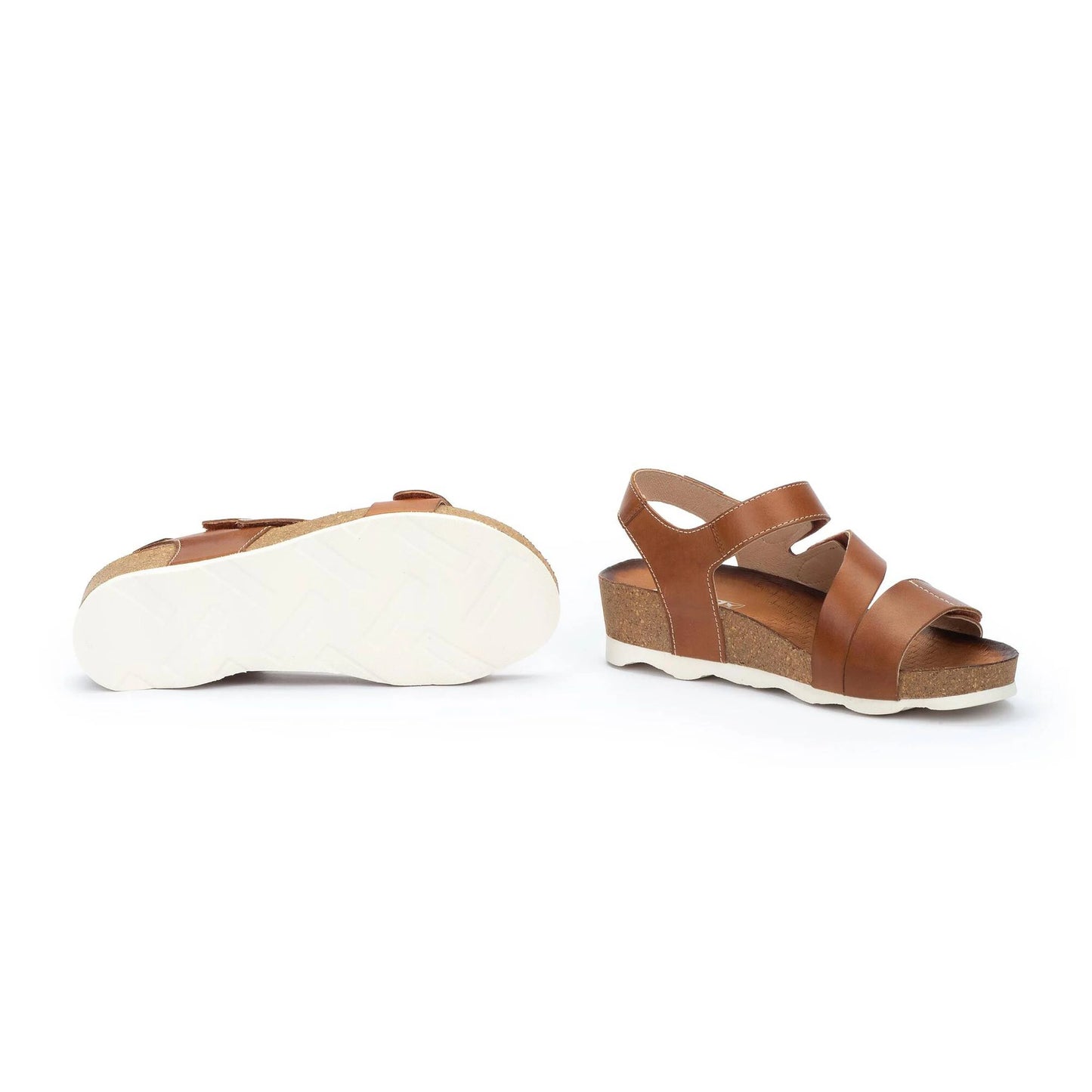 Pikolinos Women's Mahon W8E-0889 Leather Wedge Sandals Brandy Brown