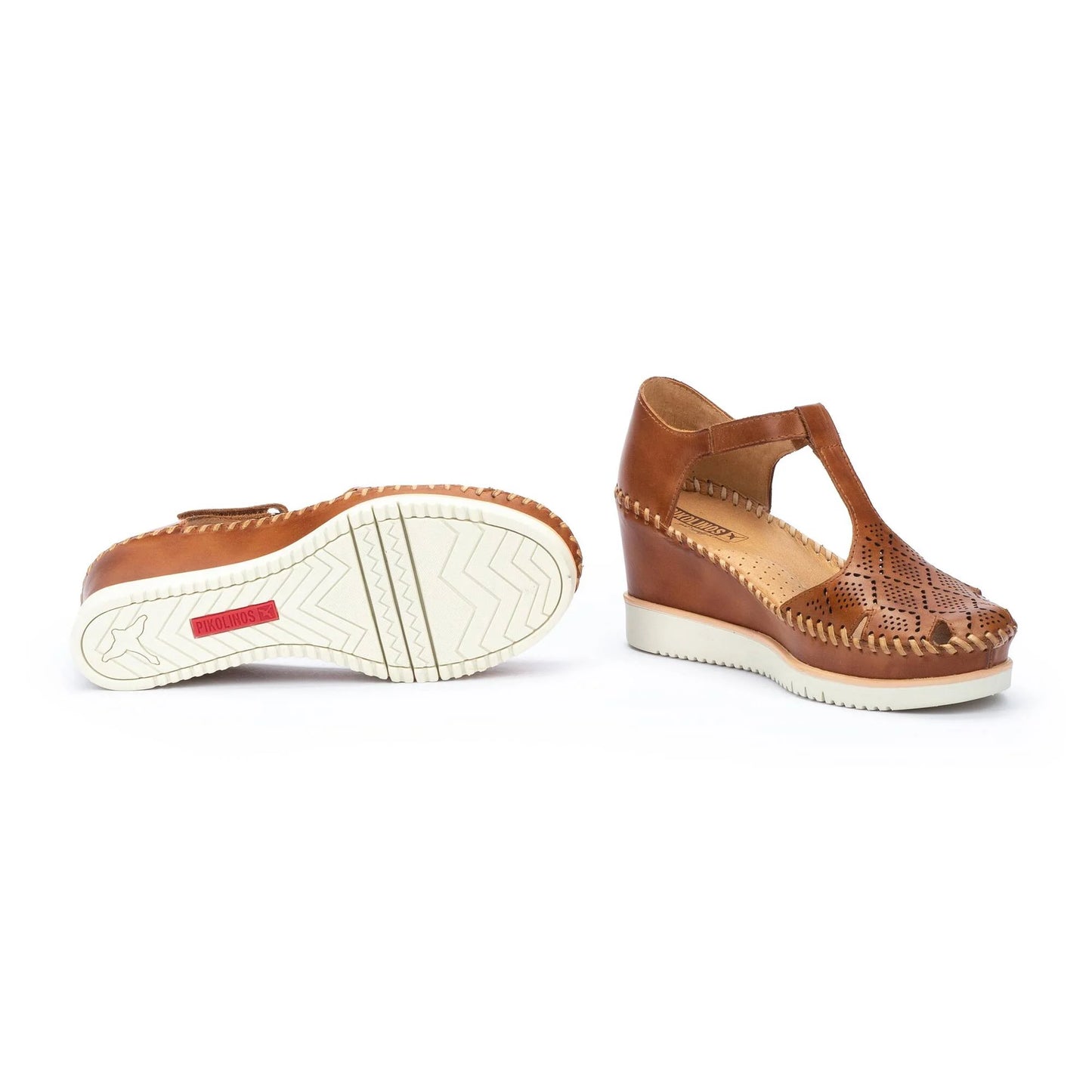Pikolinos Women's W3Z-1991 Aguadulce Leather Wedge Sandals Brandy Brown