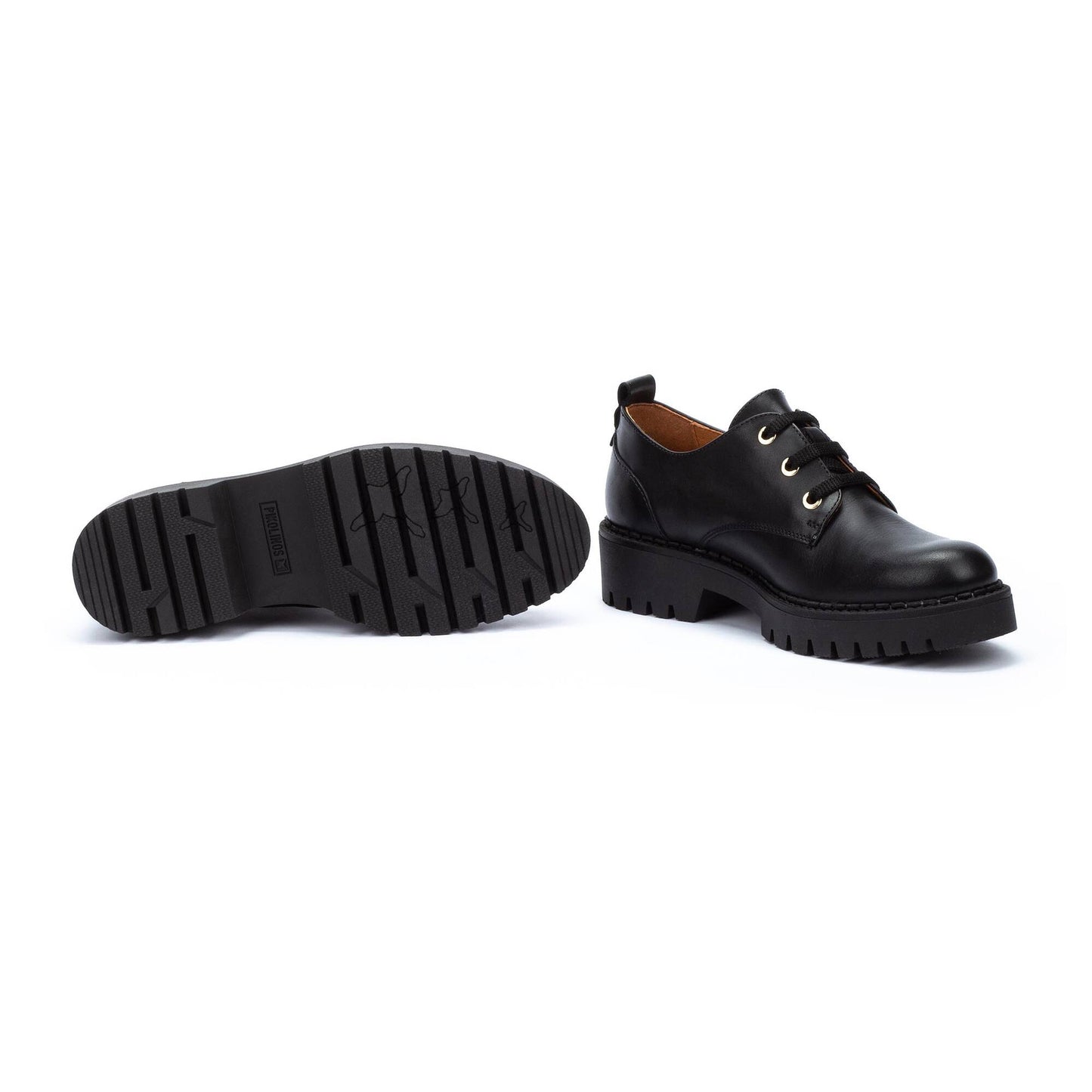 Pikolinos Women's Aviles W6P-4632 Leather Platform Derby Shoes Black