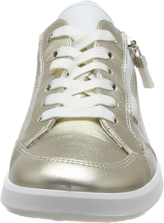 Ara Women's 1223901 Roma Leather Sneakers Metallic Platinum White