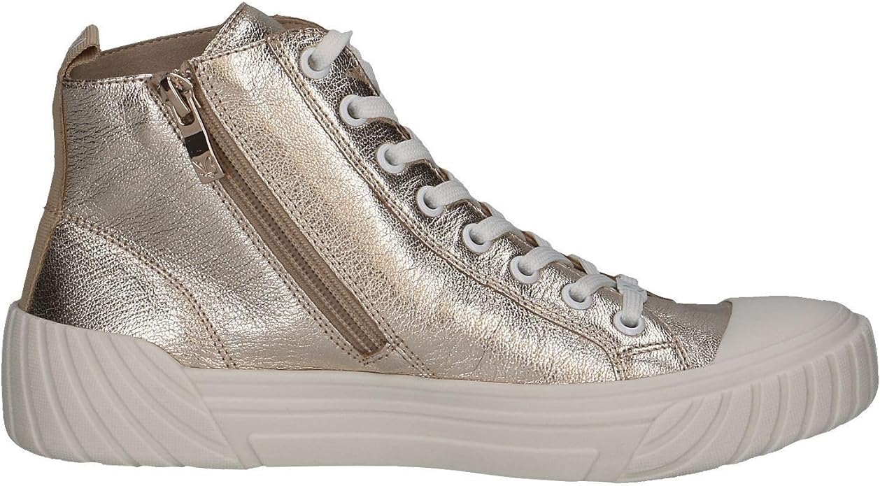 Caprice Women's 9-25250-42 Casual Leather Trainers Platinum Metallic
