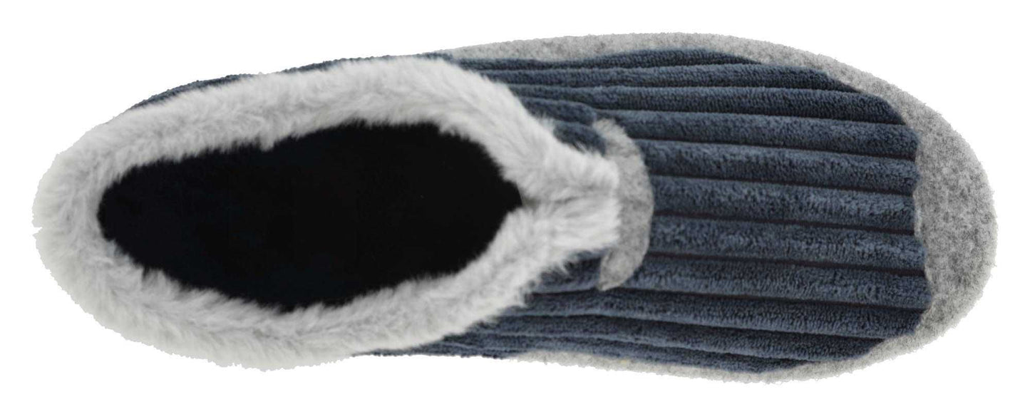 DB Wider Fit Women's Snug Slip-On Elasticated Slippers Navy / Grey