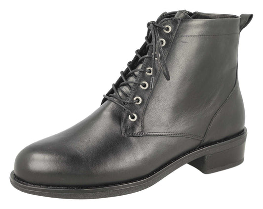 DB Wider Fit Women's Starshine Leather Ankle Boots Black