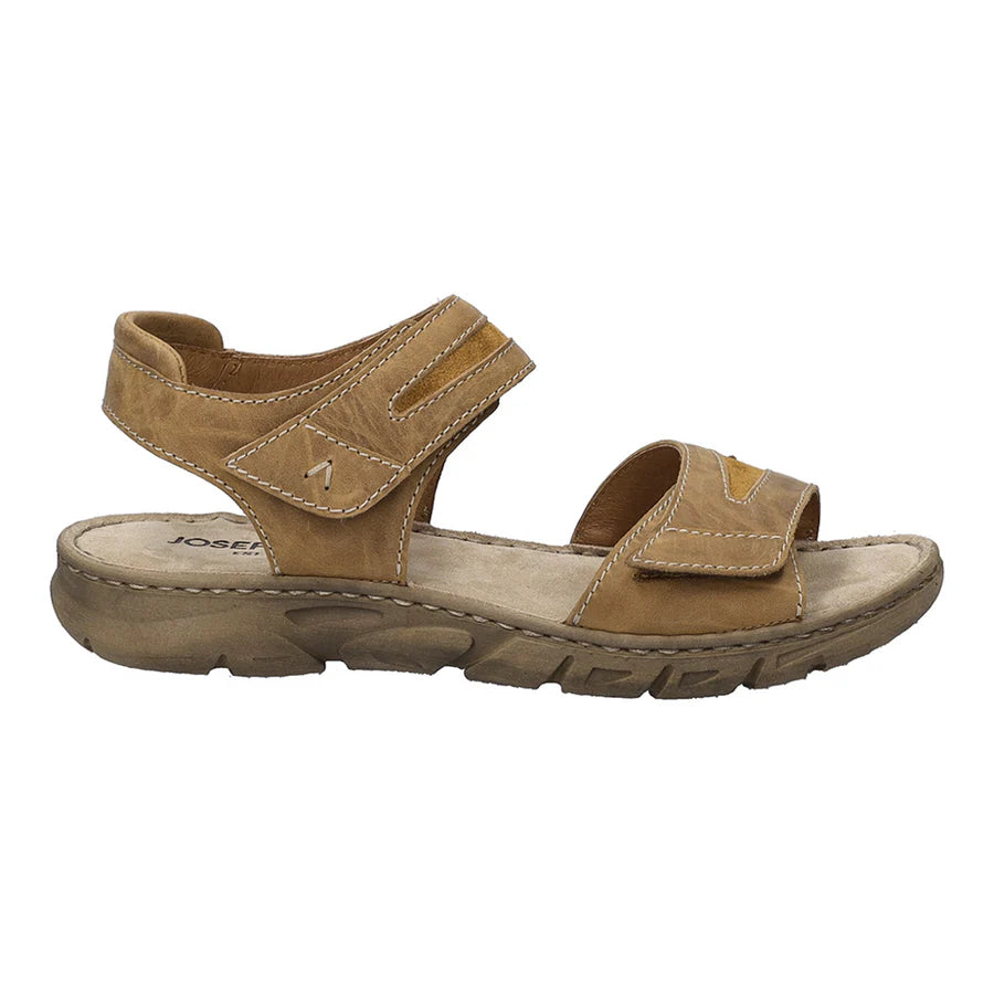 Josef Seibel Women's Brenda 08 Leather Open Toe Sandals Camel Brown