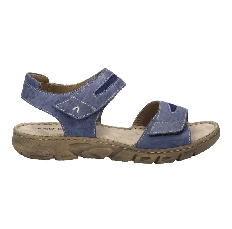 Josef Seibel Women's Brenda 08 Leather Open Toe Sandals Navy Blue