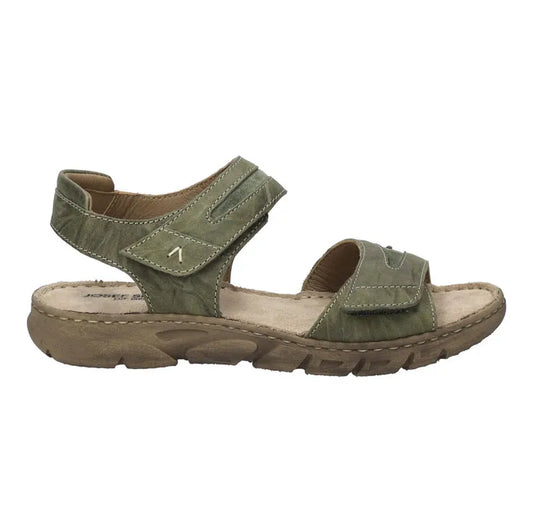 Josef Seibel Women's Brenda 08 Leather Open Toe Sandals Khaki Green