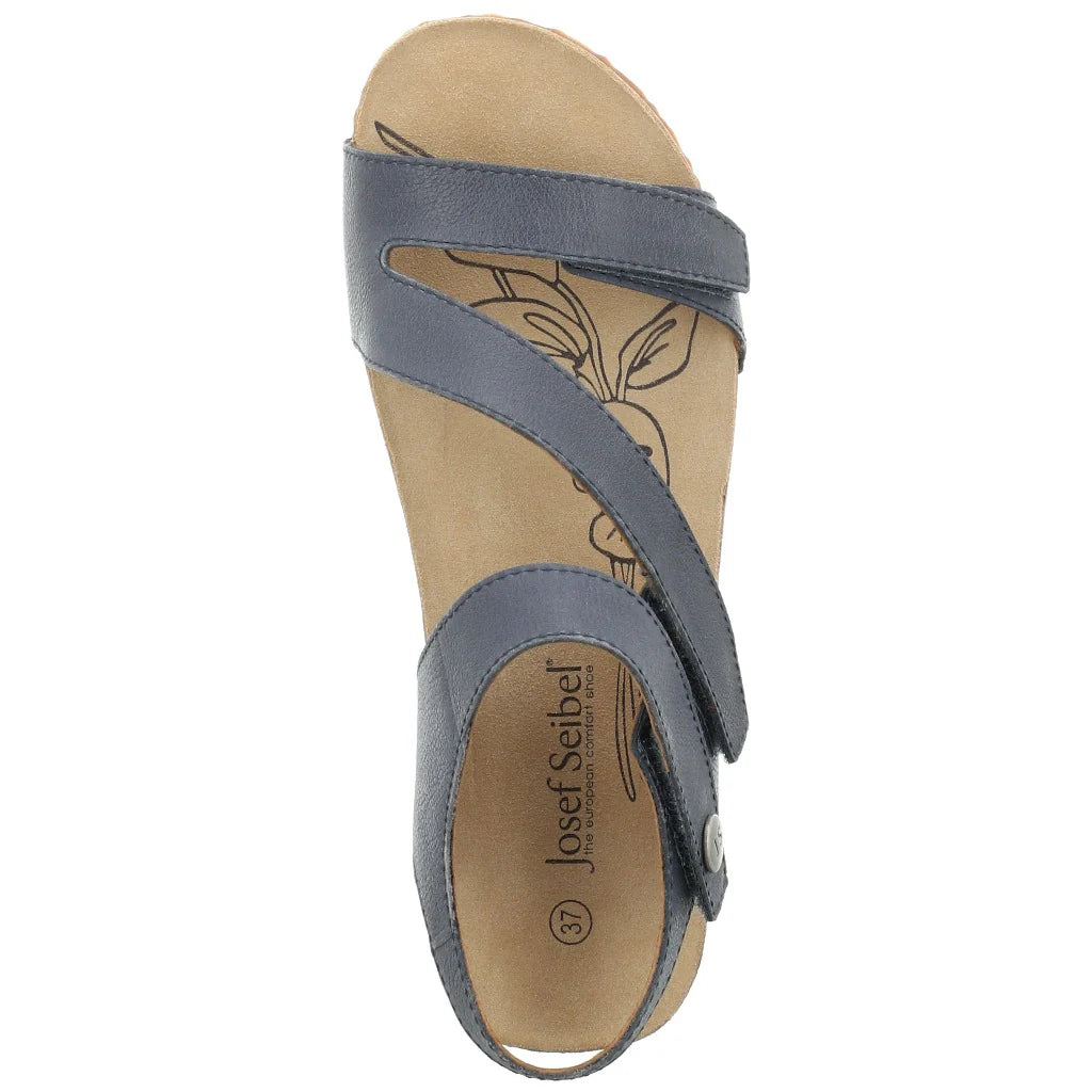 Josef Seibel Women's Tonga 25 Leather Strap Sandals Jeans Blue