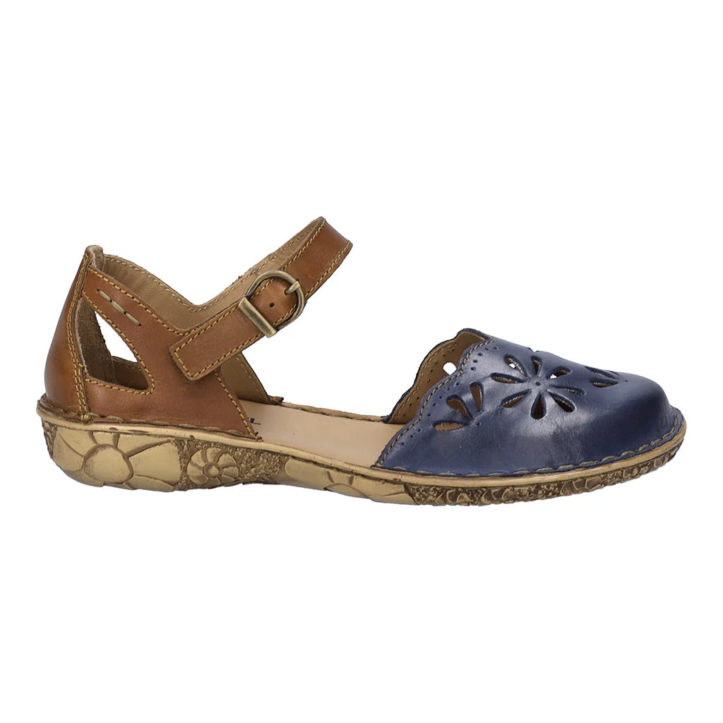 Josef Seibel Women's Rosalie 04 Leather Closed Toe Sandals Shark Blue