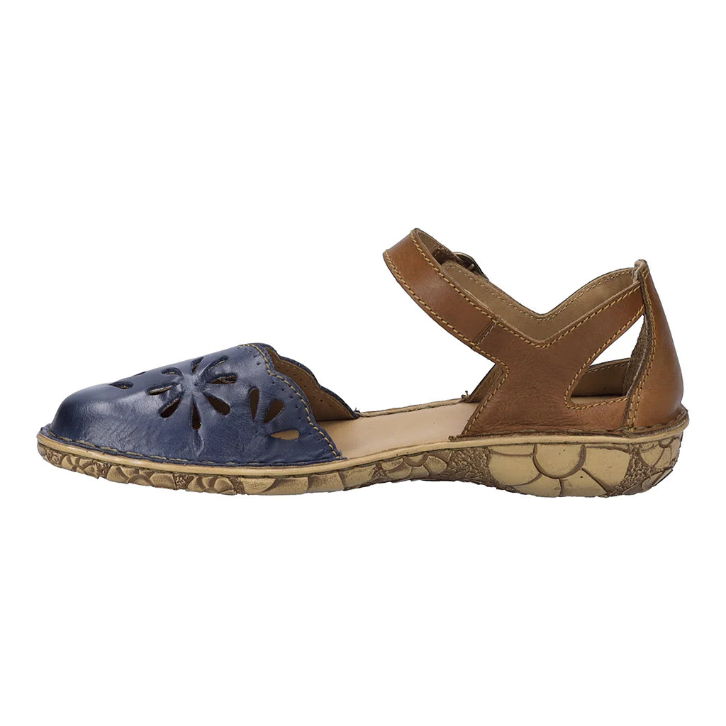 Josef Seibel Women's Rosalie 04 Leather Closed Toe Sandals Shark Blue