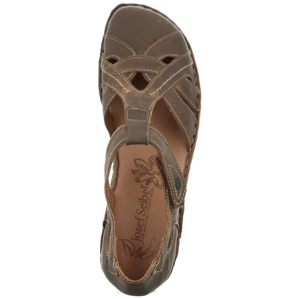 Josef Seibel Women's Rosalie 29 Leather Closed Toe Sandals Brandy Brown