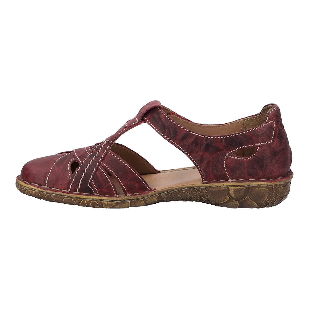 Josef Seibel Women's Rosalie 29 Leather Closed Toe Sandals Orchidee Red