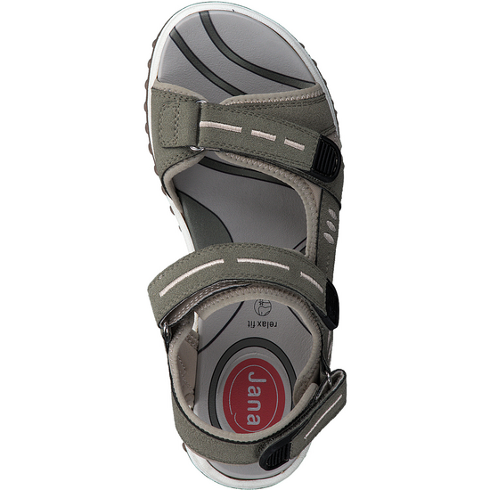 Jana Women's 8-8-28766-20 701 Leather Comfort Sandals Sage Green