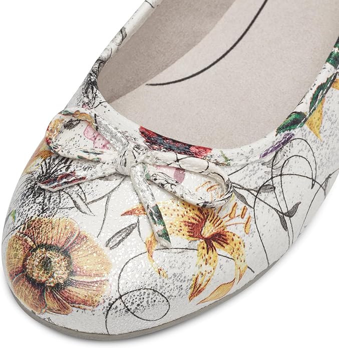 Jana Women's 8-22164-41 Softline Ballet Pumps White Flower