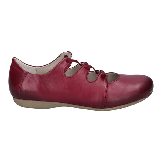 Josef Seibel Women's Fiona 04 Slip-On Leather Lace Up Shoes Berry Red