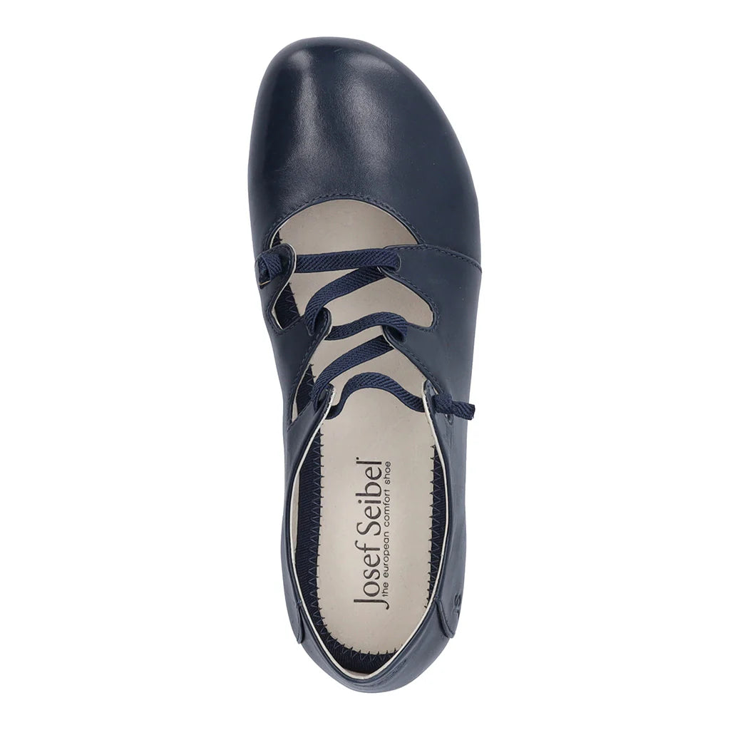 Josef Seibel Women's Fiona 04 Slip-On Leather Lace Up Shoes Ocean Blue