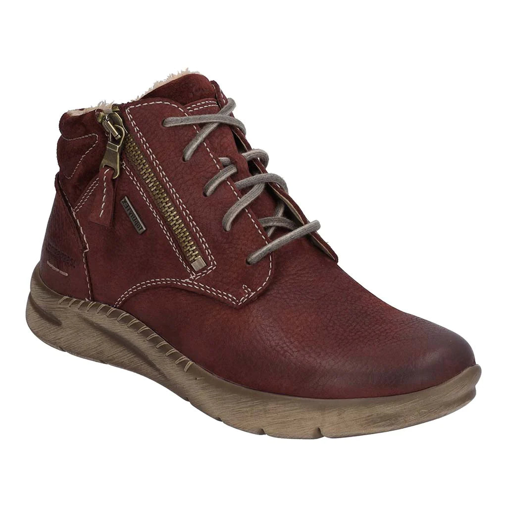 Josef Seibel Women's Conny 52 Winter Leather Boots Bordeaux Red