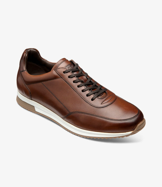 Loake Men's Bannister Calf Leather Premium Trainer Cedar Brown
