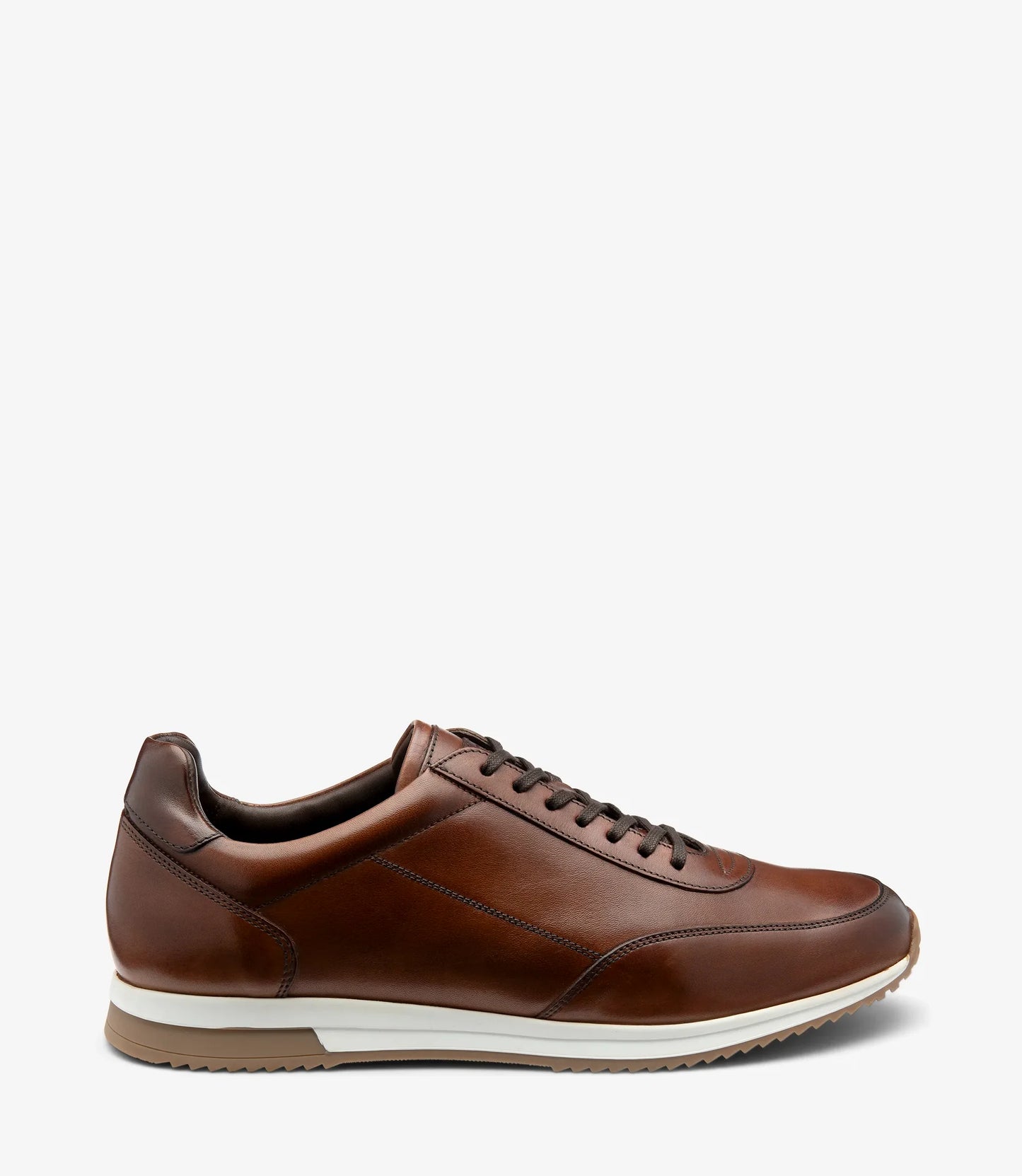 Loake Men's Bannister Calf Leather Premium Trainer Cedar Brown