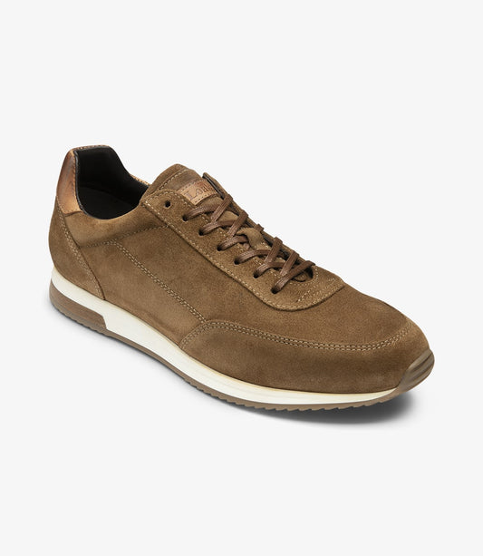 Loake Men's Bannister Suede Leather Premium Trainer Tan Brown