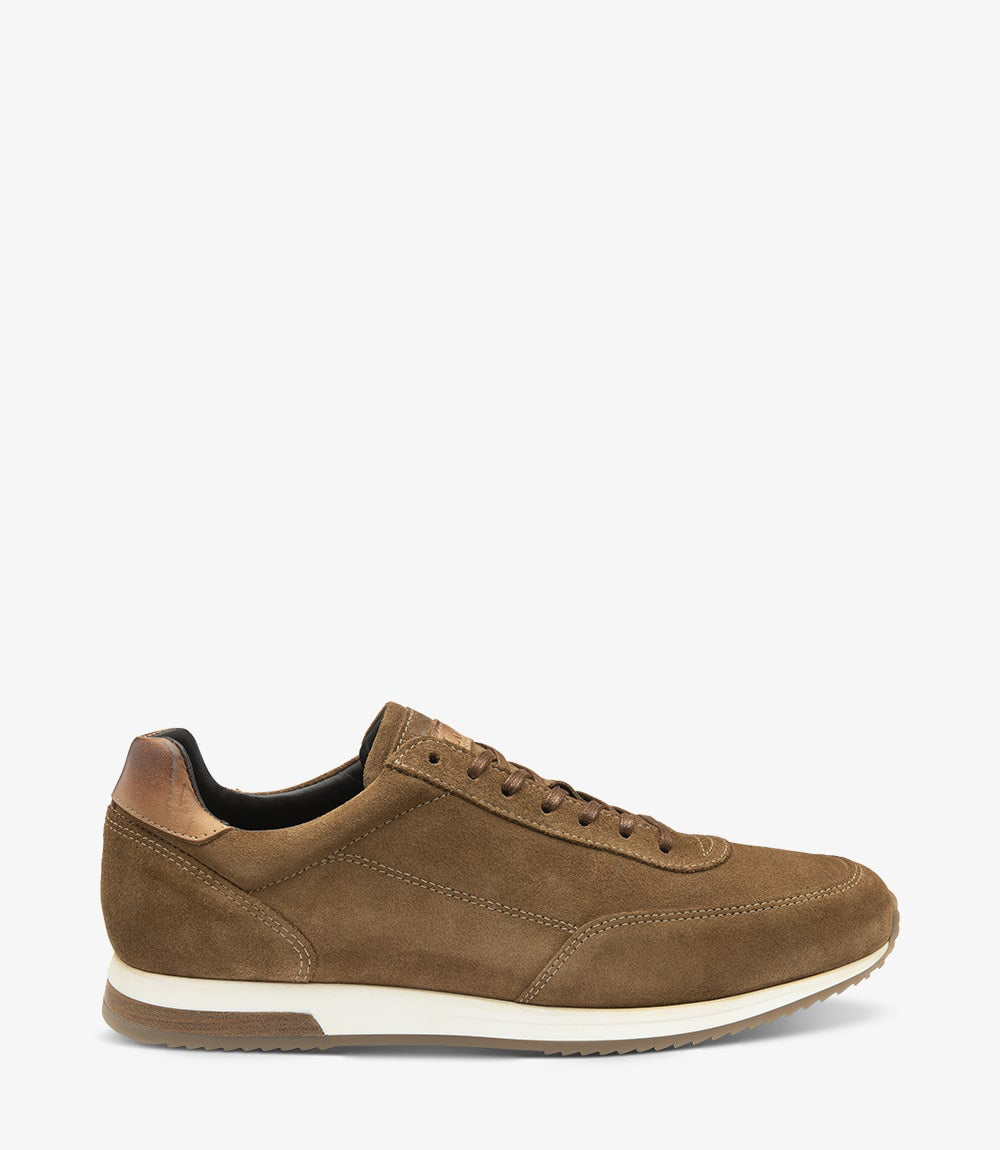Loake Men's Bannister Suede Leather Premium Trainer Tan Brown