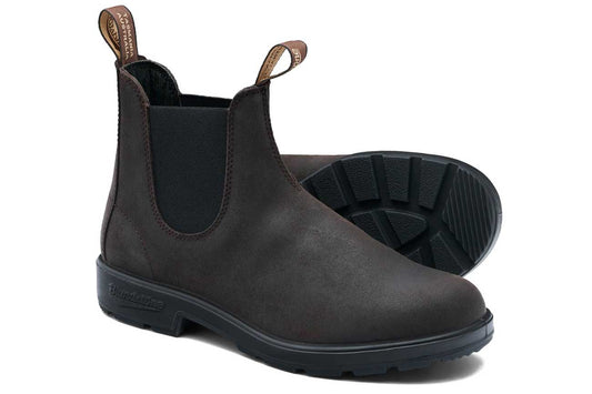 Blundstone Unisex 2610 Leather Chelsea Boots Dark Brown Waxed Suede