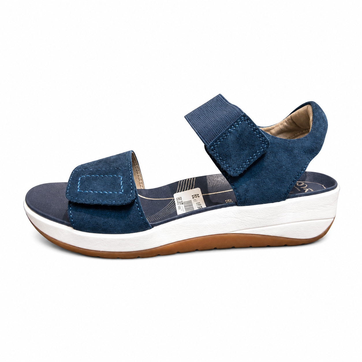 Ara Women's 12-25950 Suede Wedge Heel Sandals Indigo Blue