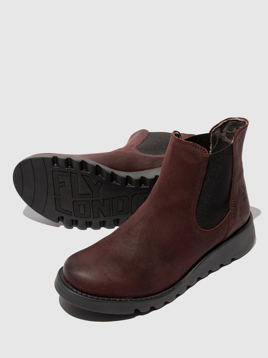 Fly London Women's SALV195FLY Chelsea Ankle Boots Burgundy