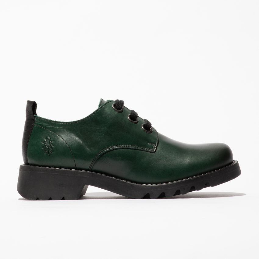 Fly London Women's RUDA538FLY Leather Lace-Up Shoes Petrol Green