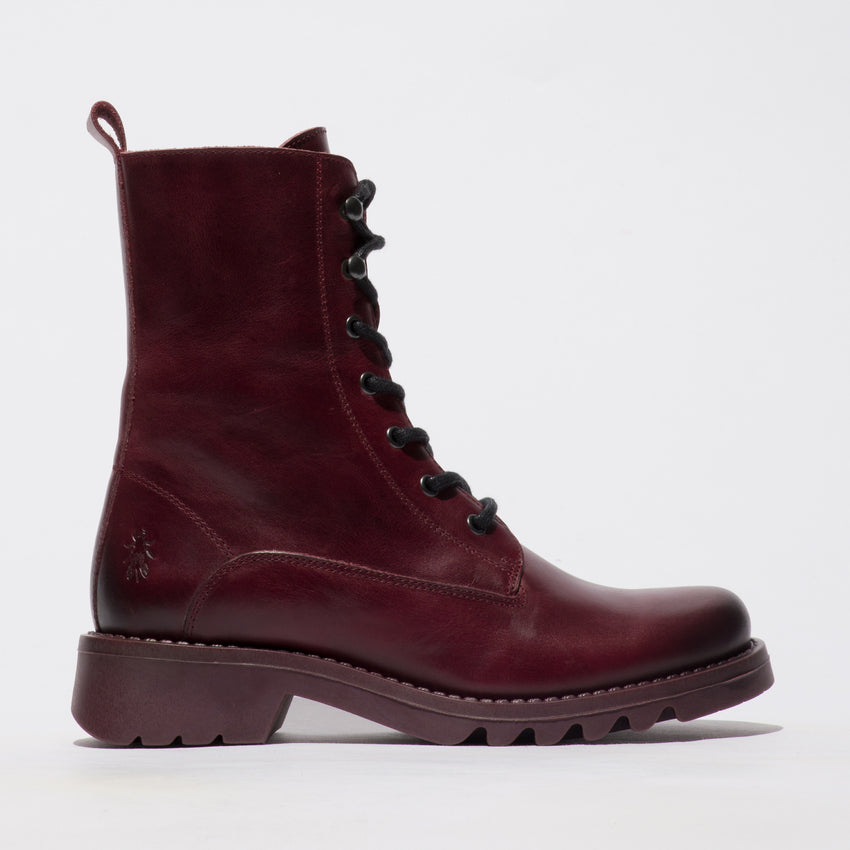 Fly London Women's REID893FLY Leather Lace-Up Boots Purple