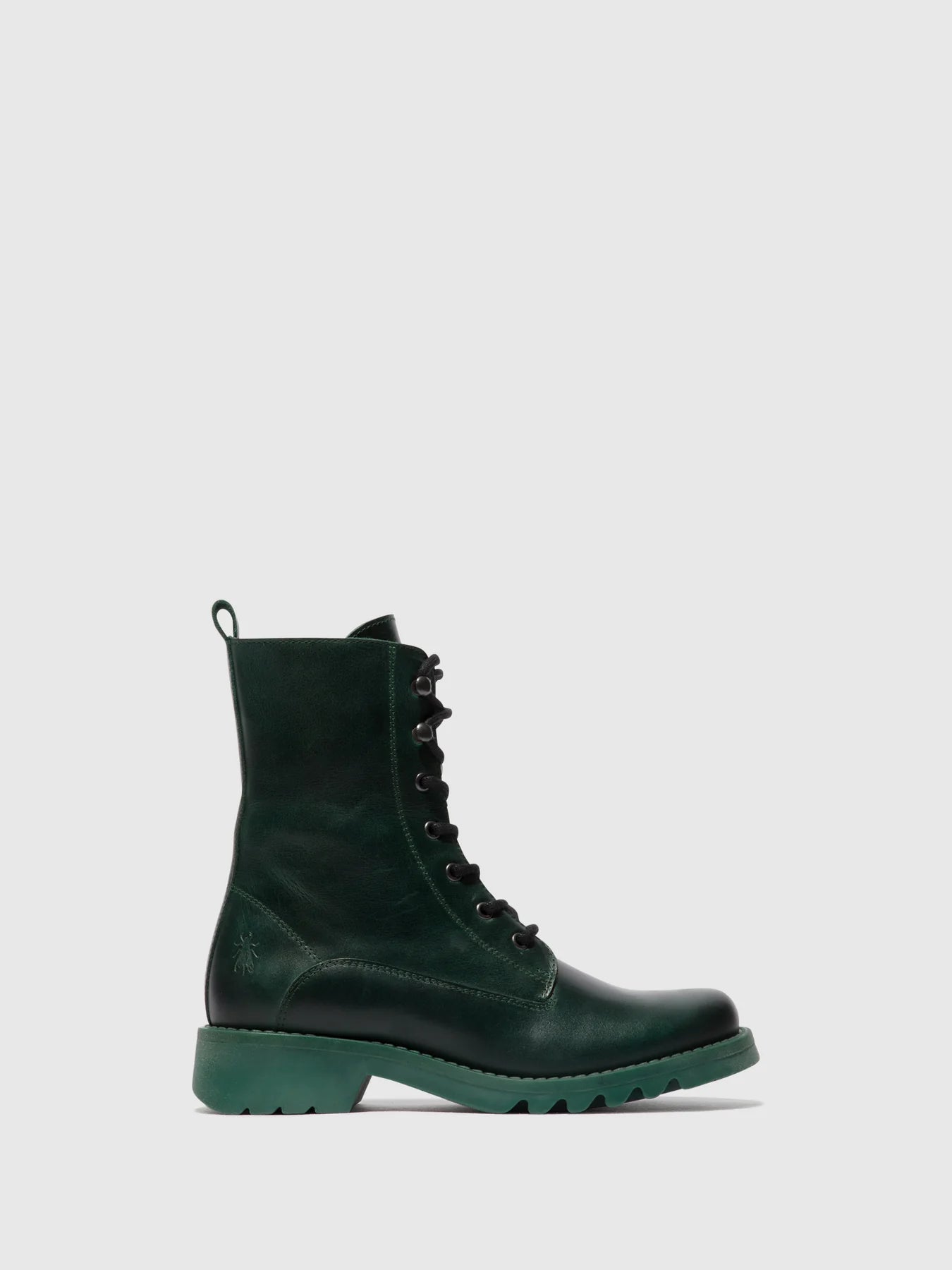 Fly London Women's REID893FLY Leather Lace-Up Boots Petrol Green