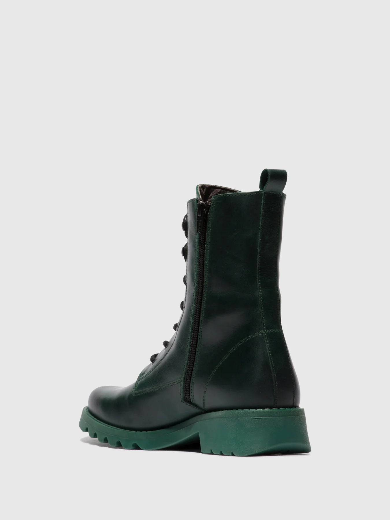 Fly London Women's REID893FLY Leather Lace-Up Boots Petrol Green