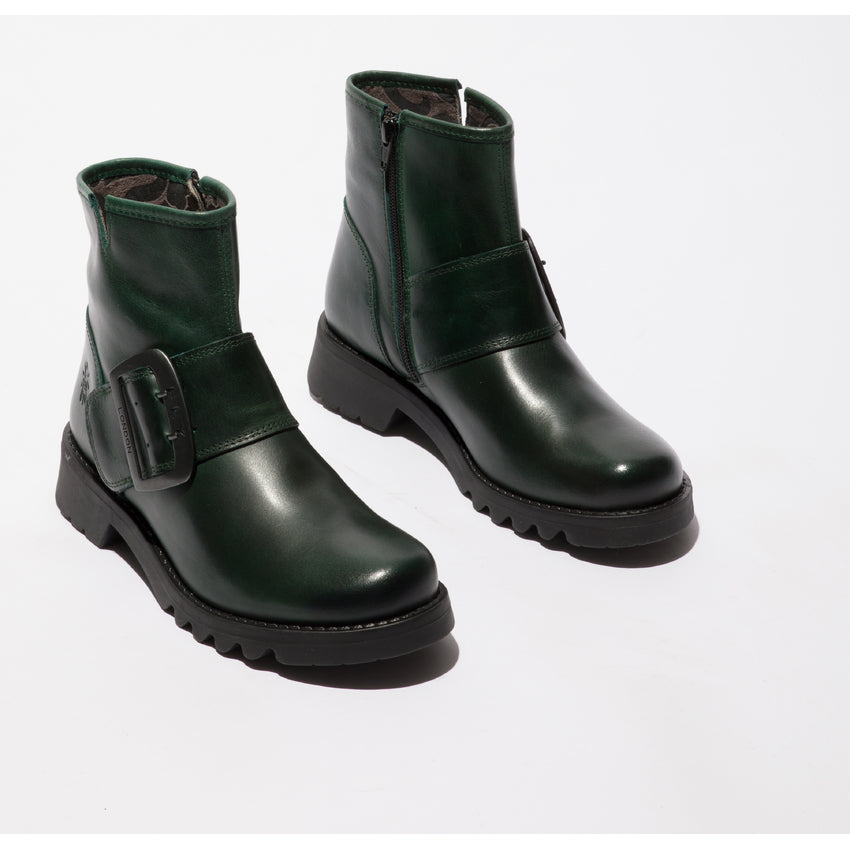Fly London Women's RILY991FLY Ankle Boot with Buckle - Petrol Green