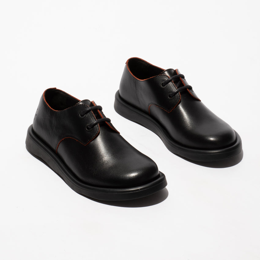 Fly London Women's TENI120FLY Leather Lace-Up Shoes Black / Red