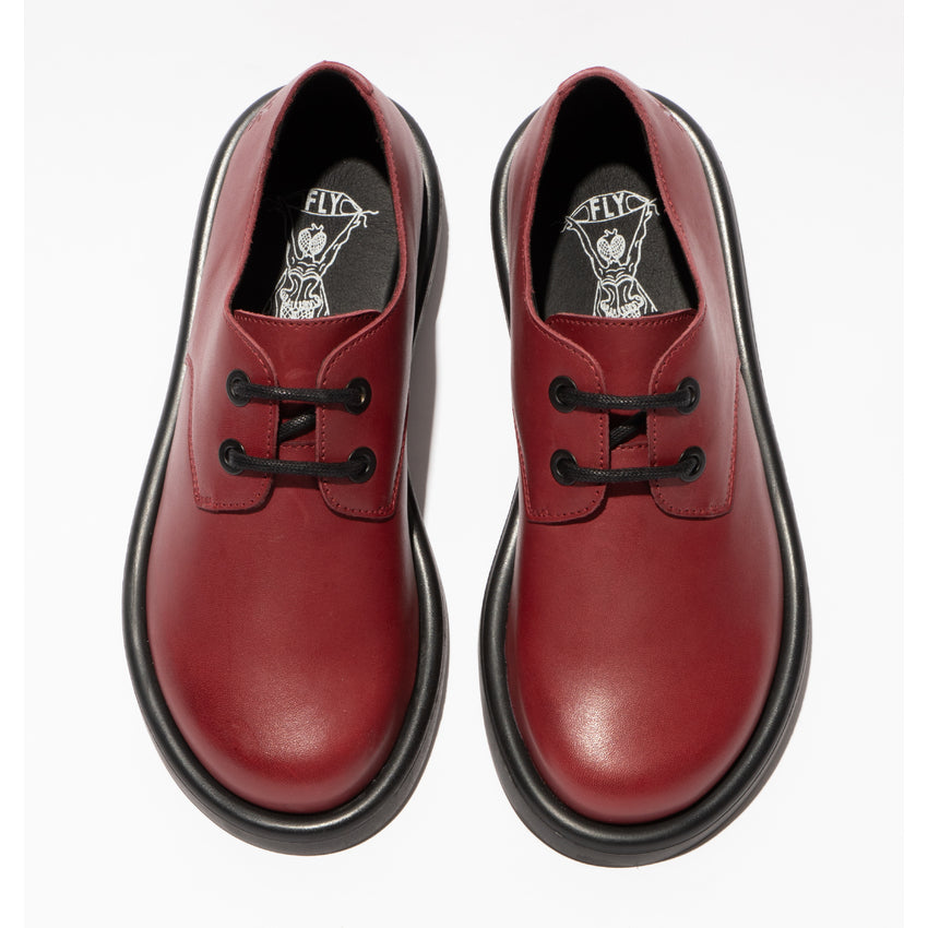 Fly London Women's TENI120FLY Leather Lace-Up Shoes Burgundy