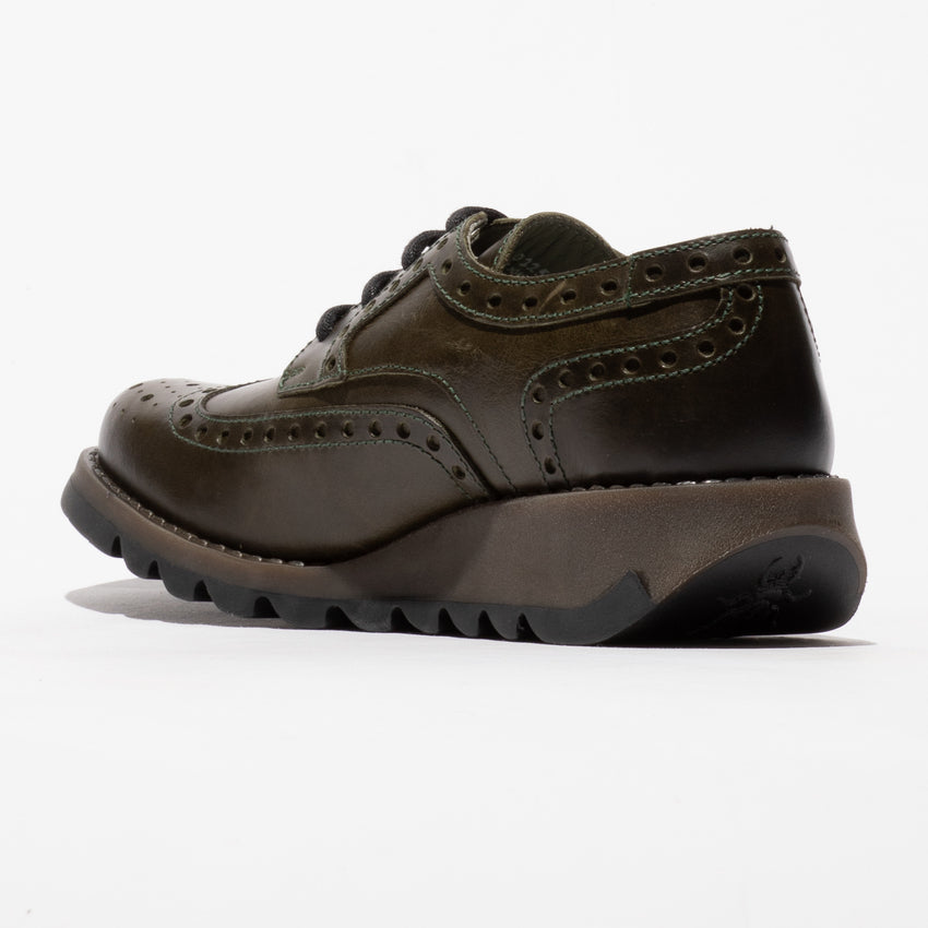 Fly London Women's SIIP362FLY Leather Lace-Up Shoes Diesel Green