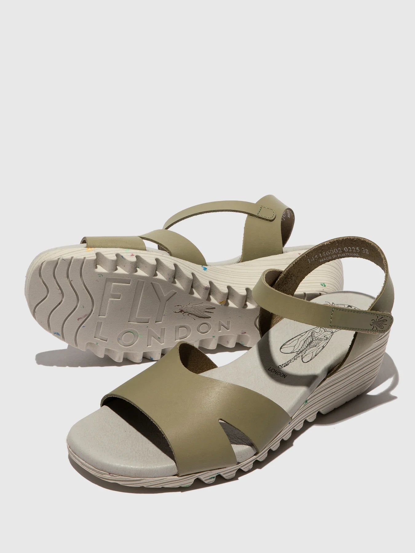 Fly London Women's OLLA446FLY Leather Sling-Back Sandals Smog Green