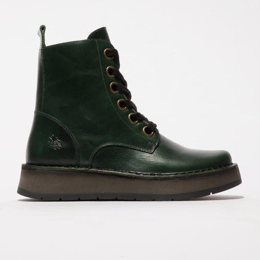 Fly London Women's REIG201FLY Leather Lace-Up Ankle Boots Petrol Green