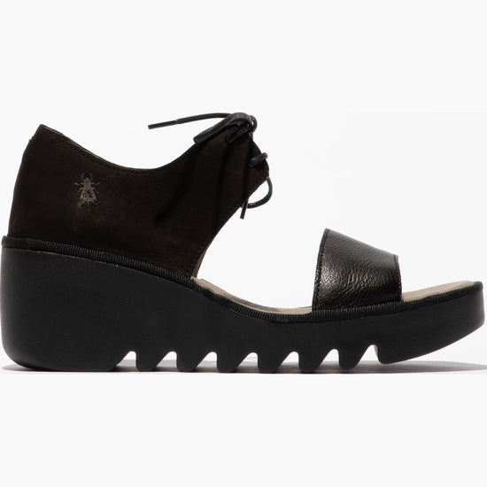 Fly London Women's BILU465FLY Lace-Up Sandals Black