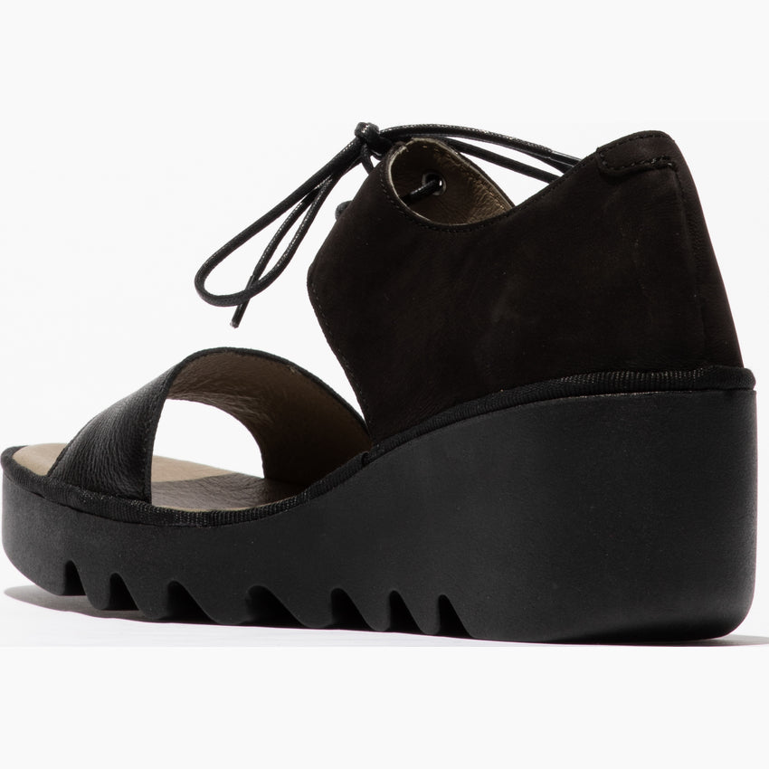 Fly London Women's BILU465FLY Lace-Up Sandals Black