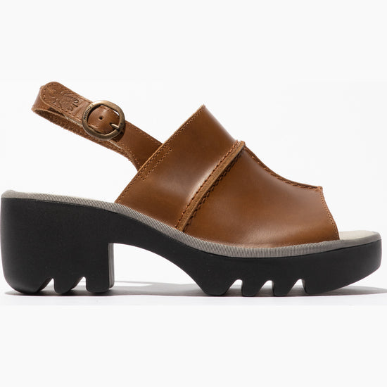 Fly London Women's TUPI495FLY Sling-Back Sandals Camel Brown