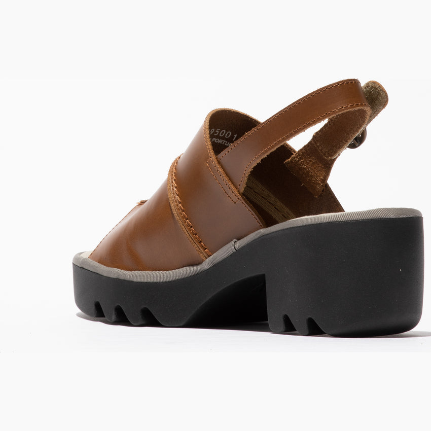 Fly London Women's TUPI495FLY Sling-Back Sandals Camel Brown