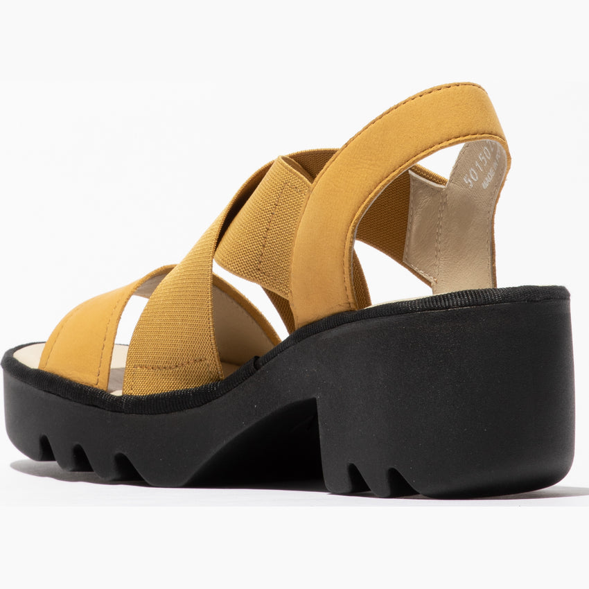 Fly London Women's TAJI502FLY Crossover Sandals Bumblebee Yellow