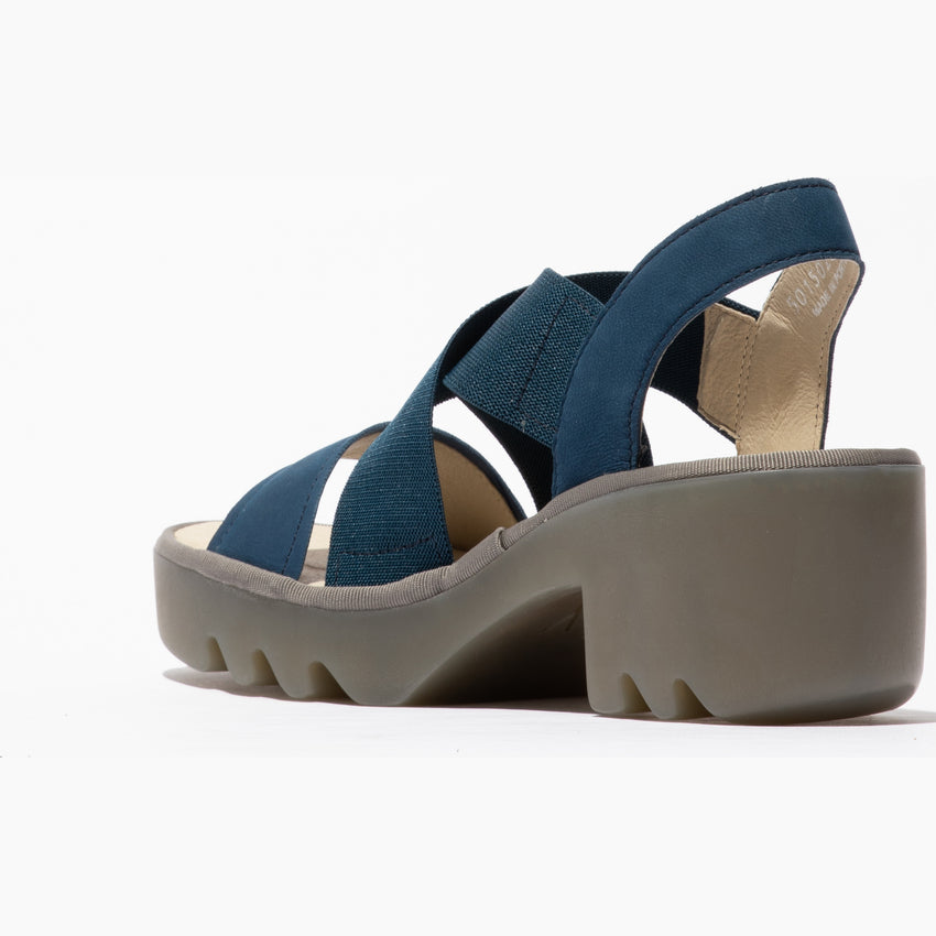 Fly London Women's TAJI502FLY Crossover Sandals Blue