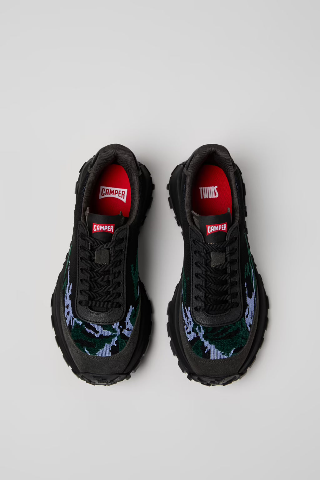 Camper Women's K201462 Drift Trail Textile Leather Sneakers Black Multi